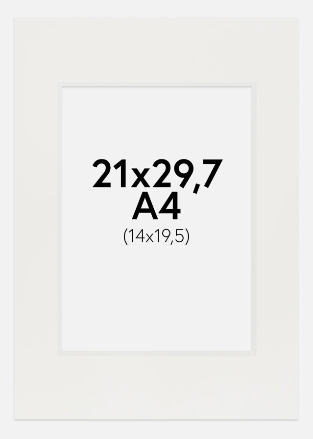 Paspartu Alb 3 mm Margine albă A4 21x29,7 cm (14x19,5)