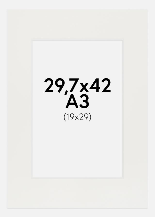 Paspartu Alb 3 mm Margine albă 29,7x42 cm (19x29)