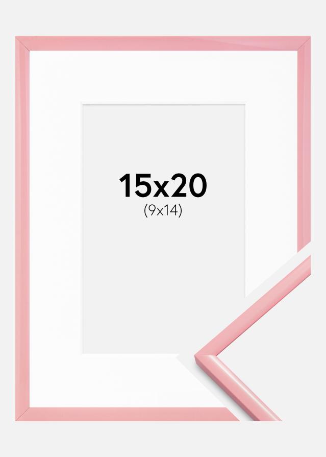 Ramă New Lifestyle Roz 15x20 cm - Paspartuuri Alb 10x15 cm