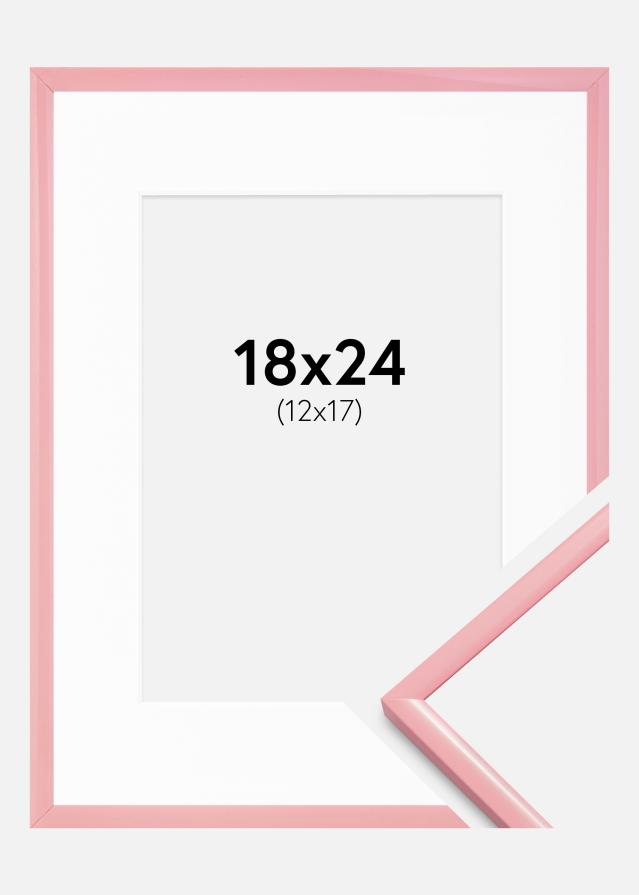 Ramă New Lifestyle Roz 18x24 cm - Paspartuuri Alb 13x18 cm