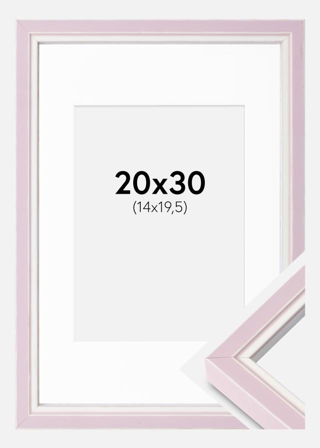Ramă Diana Roz 20x30 cm - Paspartuuri Alb 15x21 cm