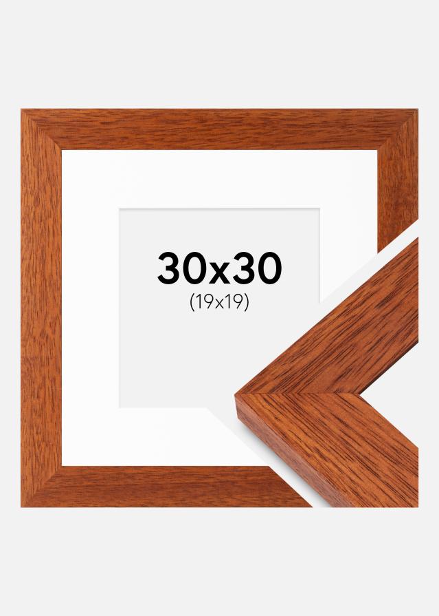 Ramă Juno Cireașă 30x30 cm - Paspartuuri Alb 20x20 cm