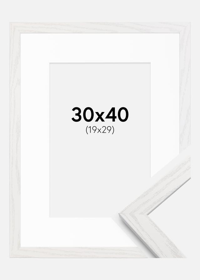 Ramă Stilren Alb Stejar 30x40 cm - Paspartuuri Alb 20x30 cm