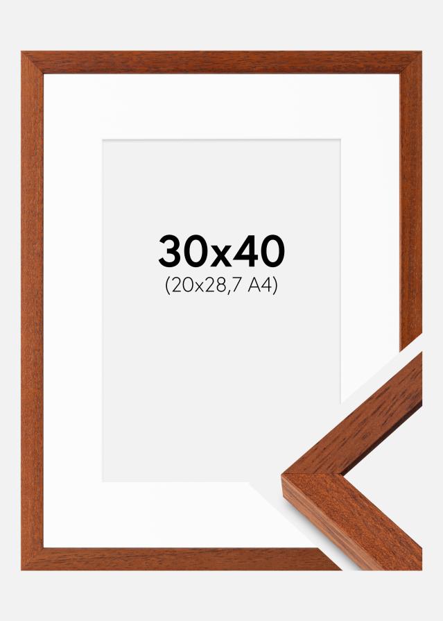 Ramă Hermes Cireașă 30x40 cm - Paspartuuri Alb 21x29,7 cm