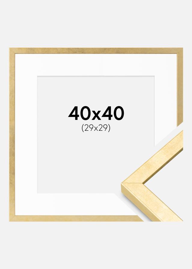 Ramă Ares Aur 40x40 cm - Paspartuuri Alb 30x30 cm