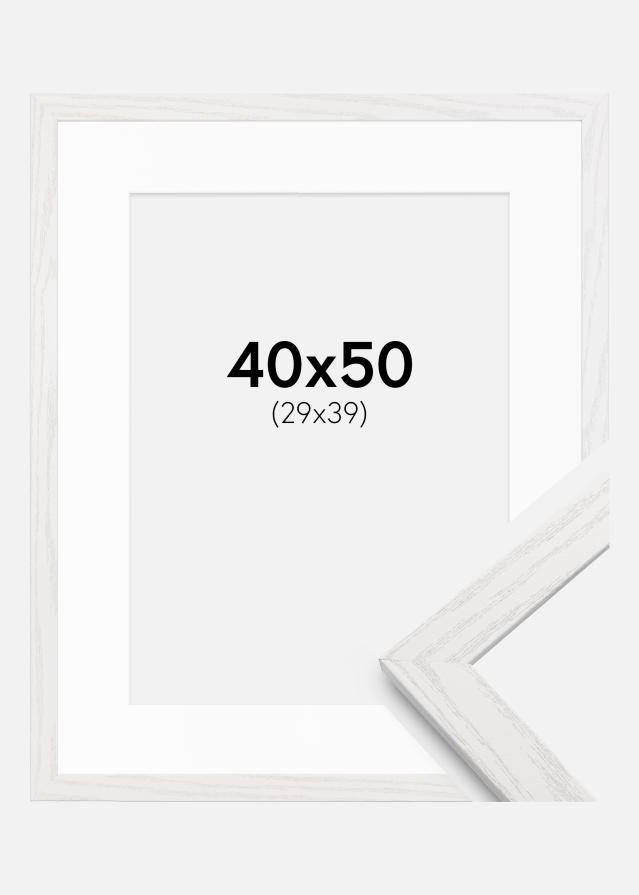 Ramă Stilren Alb Stejar 40x50 cm - Paspartuuri Alb 30x40 cm