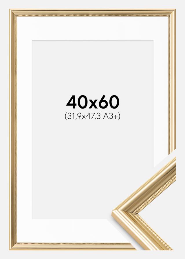 Ramă Gala Auriu 40x60 cm - Paspartu Alb 32,9x48,3 cm (A3+)