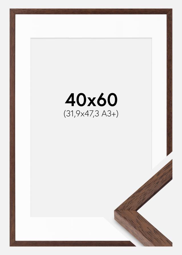 Ramă Ares Teak 40x60 cm - Paspartuuri Alb 32,9x48,3 cm