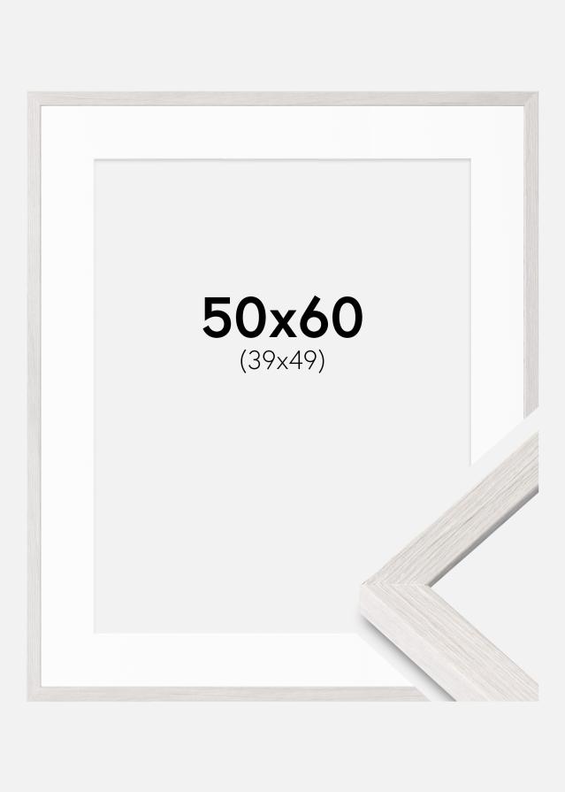 Ramă Ares Alb Stejar 50x60 cm - Paspartuuri Alb 40x50 cm