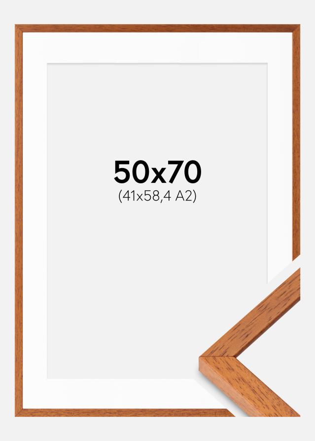 Ramă Ares Cireașă 50x70 cm - Paspartuuri Alb 42x59,4 cm