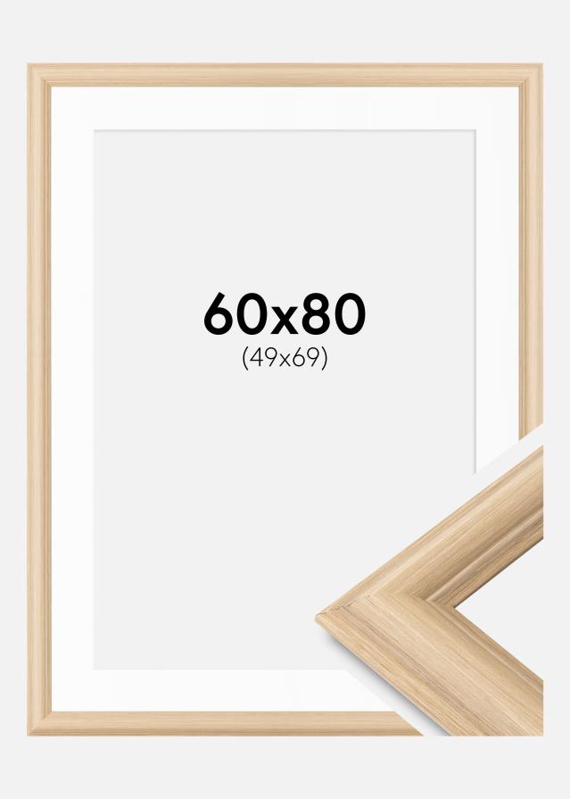 Ramă Västkusten Stejar 60x80 cm - Paspartu Alb 50x70 cm