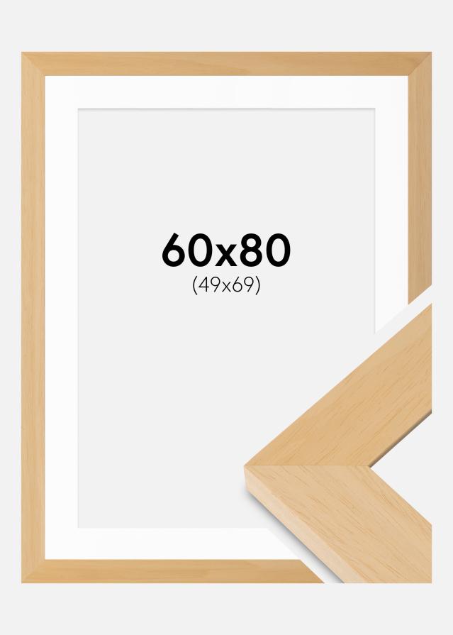 Ramă Juno Lemn 60x80 cm - Paspartuuri Alb 50x70 cm