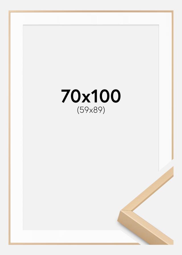 Ramă aluminiu Alama 70x100 cm - Paspartuuri Alb 60x90 cm