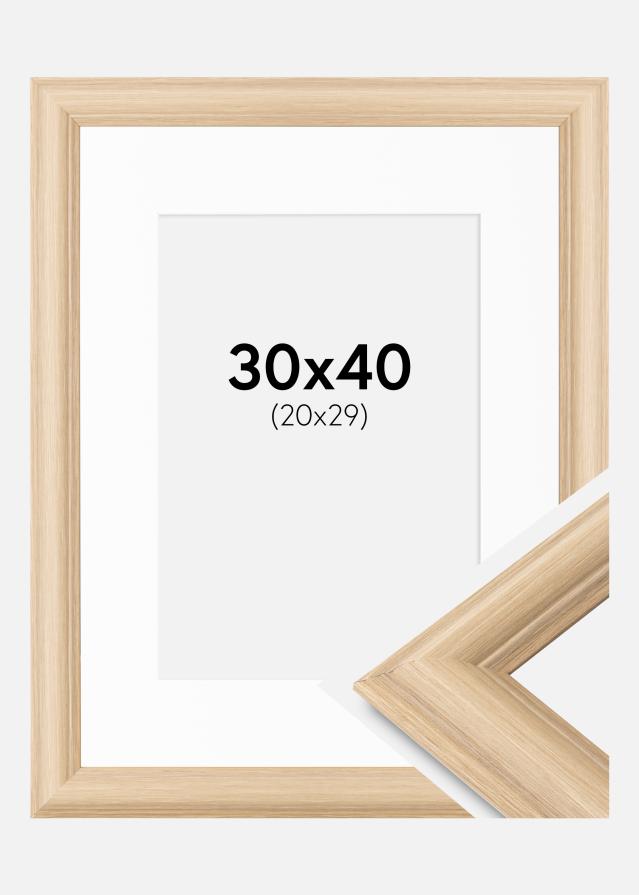 Ramă Västkusten Stejar 30x40 cm - Paspartu Alb 21x30 cm