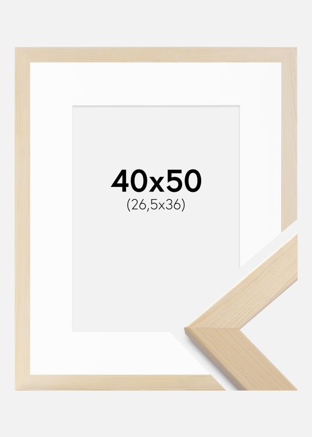 Ramă Trendline Natură 40x50 cm - Paspartuuri Alb 27,5x37 cm