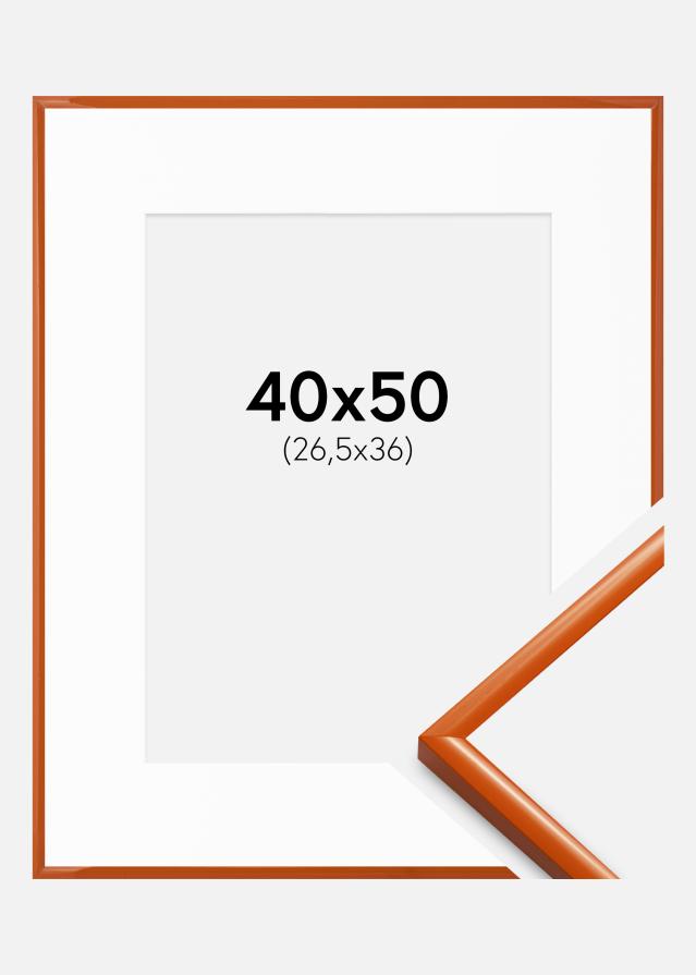 Ramă New Lifestyle Portocaliu 40x50 cm - Paspartuuri Alb 27,5x37 cm