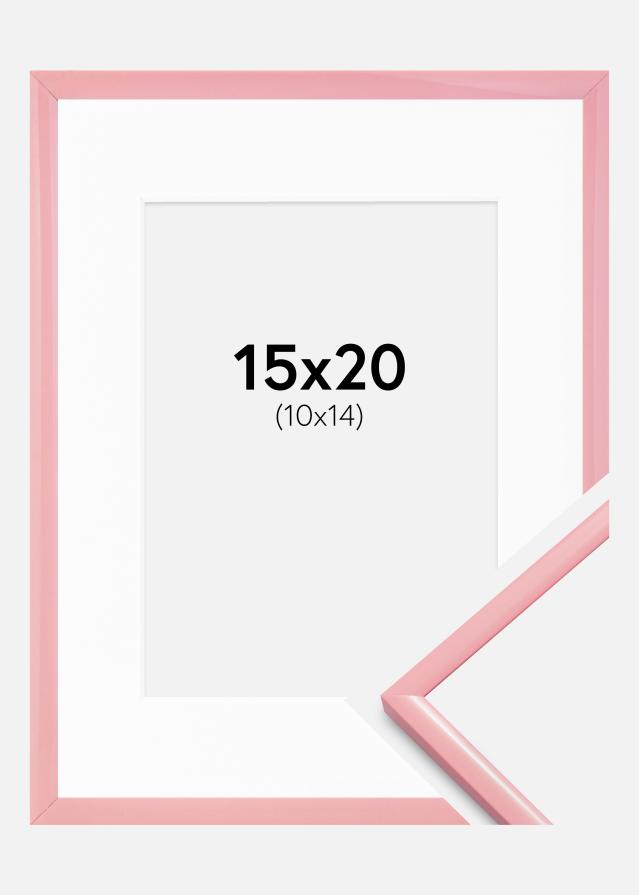 Ramă New Lifestyle Roz 15x20 cm - Paspartuuri Alb 11x15 cm