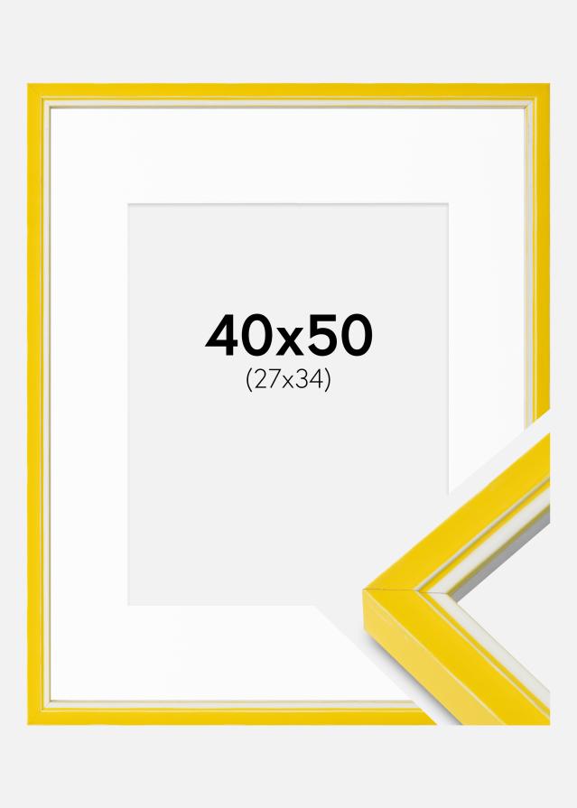 Ramă Diana Galben 40x50 cm - Paspartuuri Alb 28x35 cm