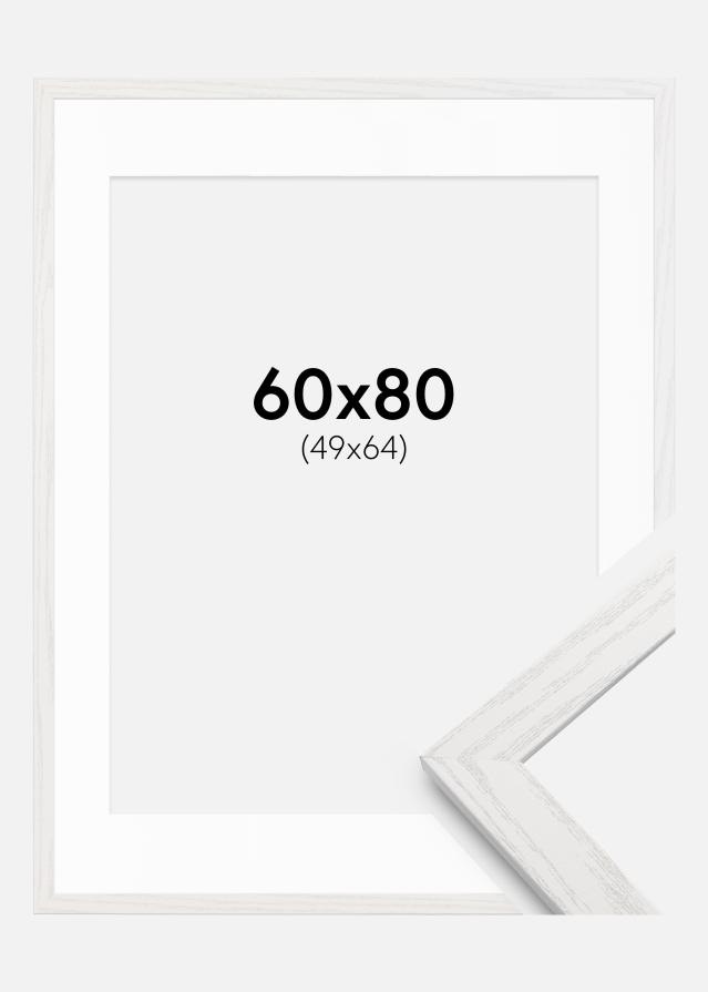 Ramă Stilren Alb Stejar 60x80 cm - Paspartuuri Alb 50x65 cm