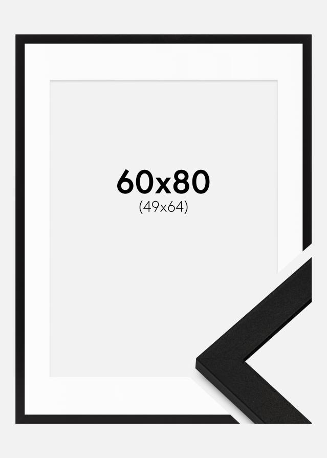 Ramă BGA Classic Negru 60x80 cm - Paspartuuri Alb 50x65 cm