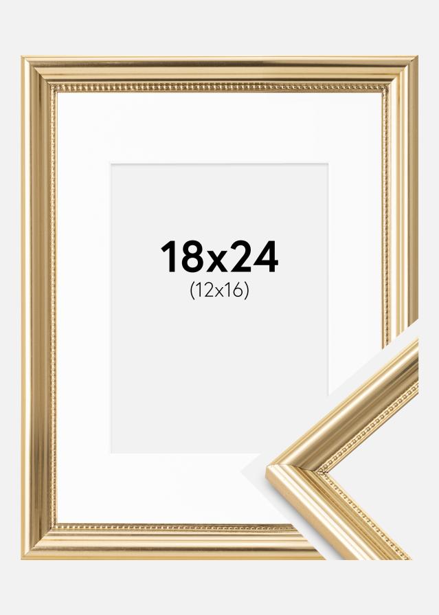 Ramă Gala Auriu 18x24 cm - Paspartu Alb 13x17 cm
