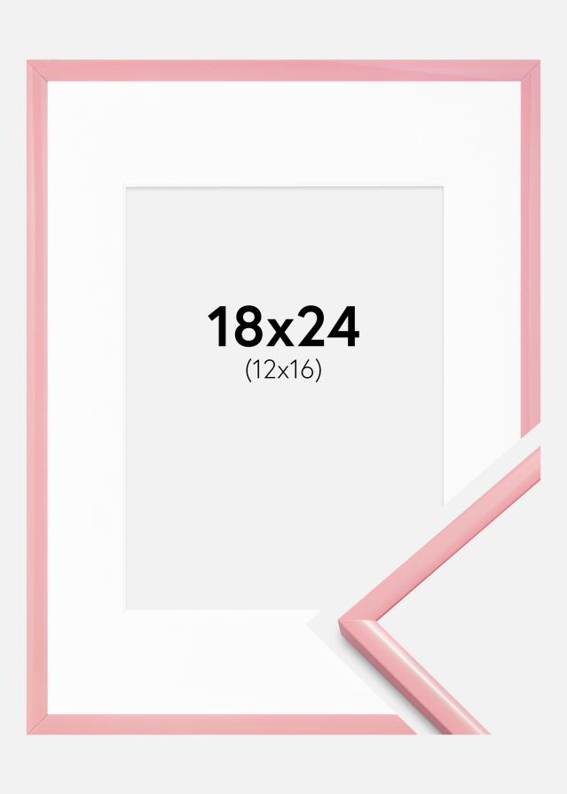 Ramă New Lifestyle Roz 18x24 cm - Paspartuuri Alb 13x17 cm