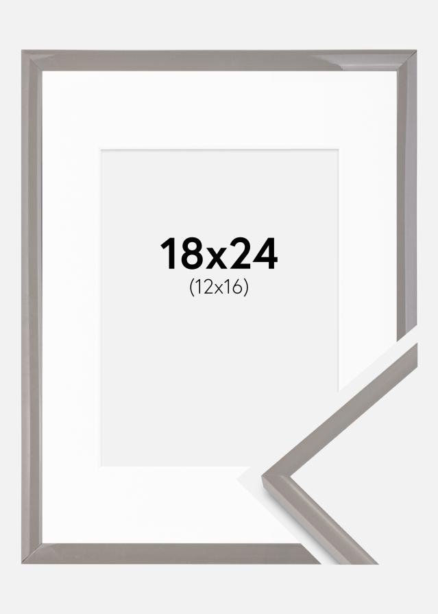 Ramă New Lifestyle Gri pământ 18x24 cm - Paspartuuri Alb 13x17 cm