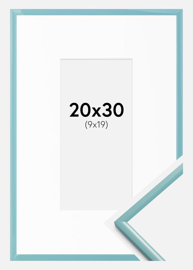 Ramă New Lifestyle Turcoaz 20x30 cm - Paspartuuri Alb 10x20 cm