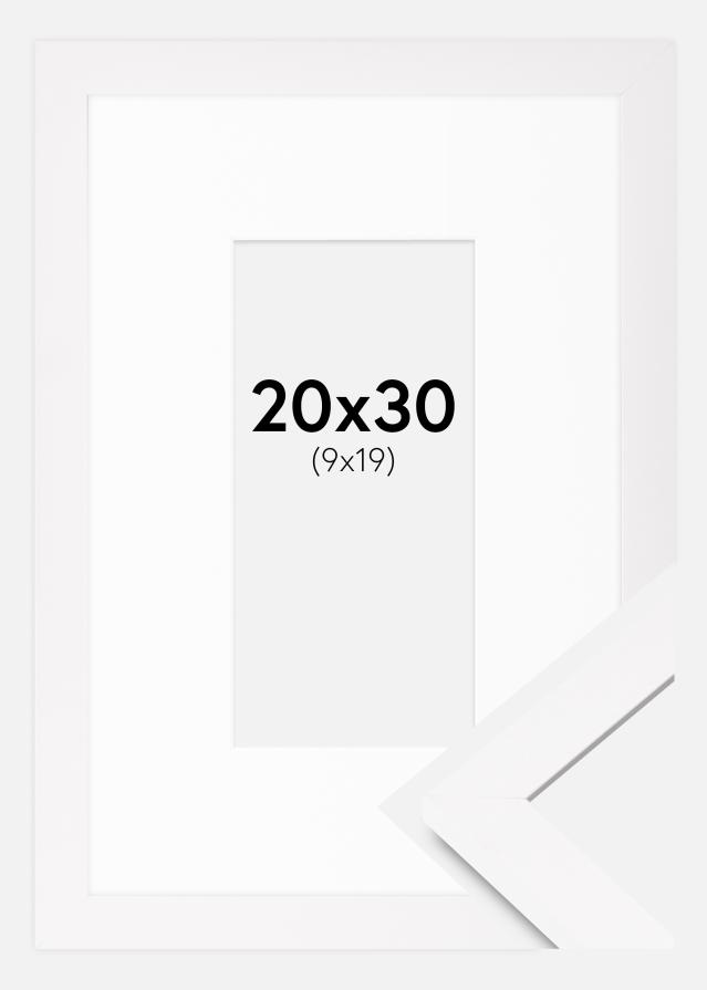 Ramă BGA Classic Alb 20x30 cm - Paspartuuri Alb 10x20 cm