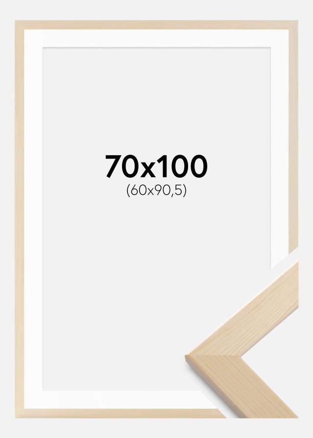 Ramă Trendline Natură 70x100 cm - Paspartuuri Alb 61x91,5 cm