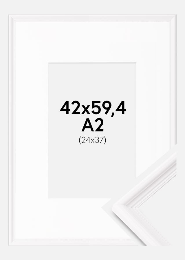 Ramă Gala Alb 42x59,4 cm (A2) - Paspartu Alb 25x38 cm
