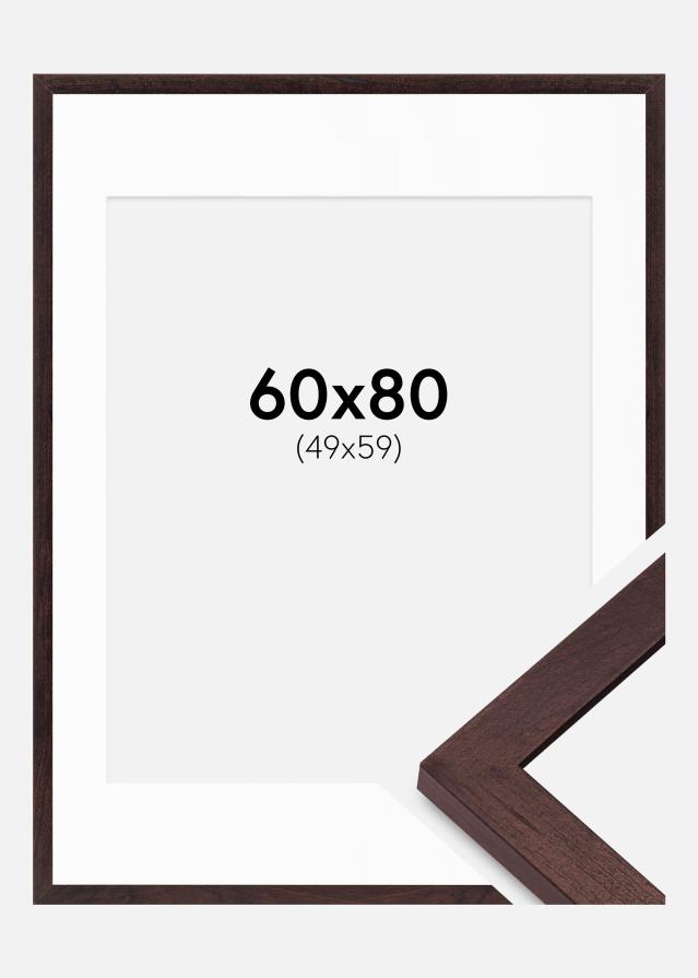 Ramă BGA Classic Nuc 60x80 cm - Paspartuuri Alb 50x60 cm