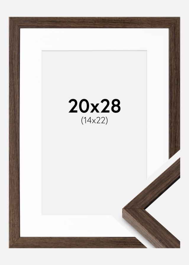 Ramă Ares Nuc 20x28 cm - Paspartuuri Alb 15x23 cm