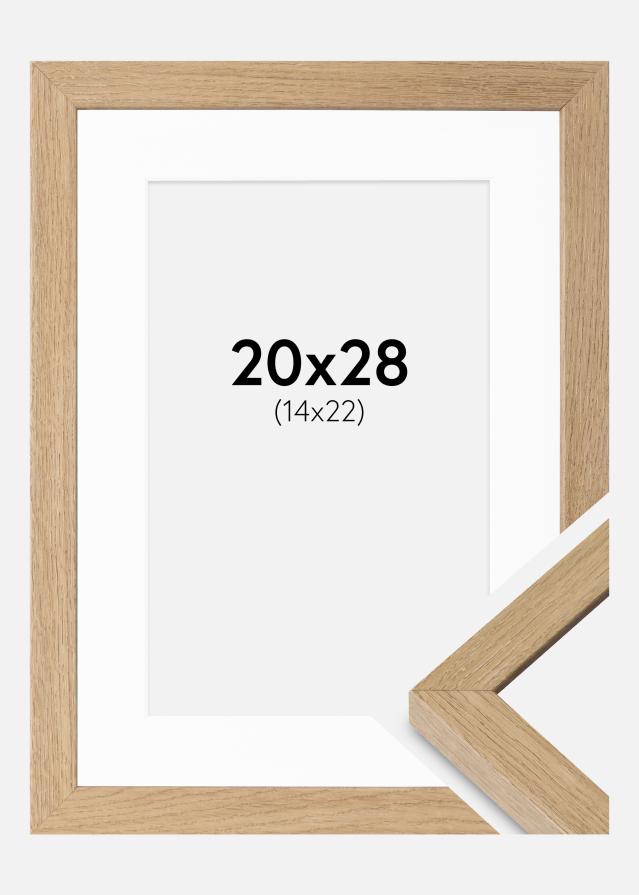Ramă Hermes Natural Stejar 20x28 cm - Paspartuuri Alb 15x23 cm