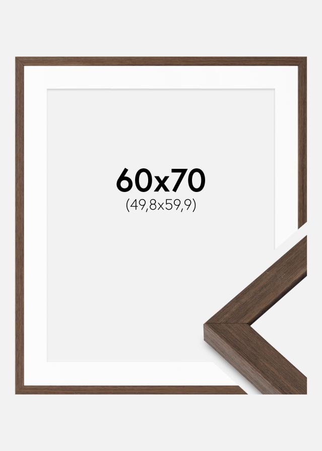 Ramă Hermes Nuc 60x70 cm - Paspartuuri Alb 20x24 inches