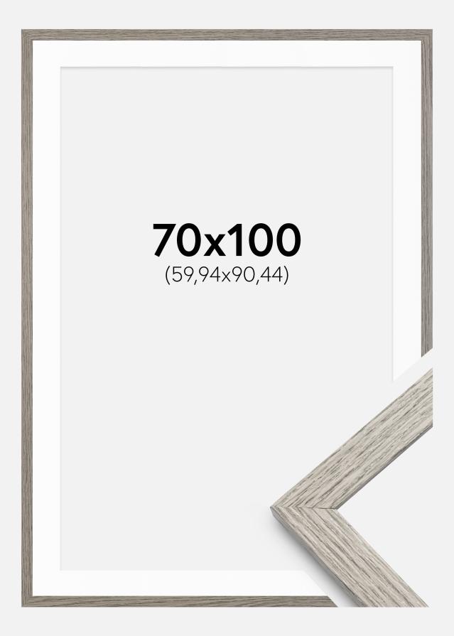 Ramă Stilren Gri Stejar 70x100 cm - Paspartuuri alb 24x36 inches