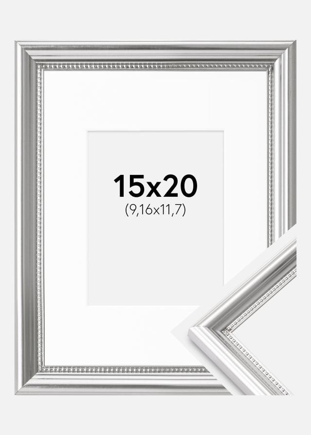 Ramă Gala Argintiu 15x20 cm - Paspartu Alb 4x5 inches