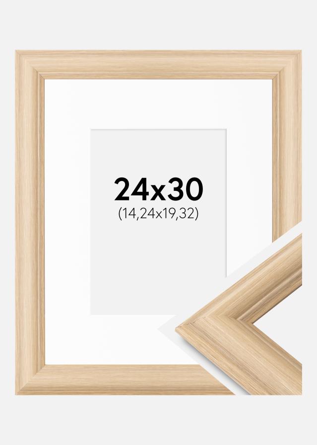 Ramă Västkusten Stejar 24x30 cm - Paspartu Alb 6x8 inches