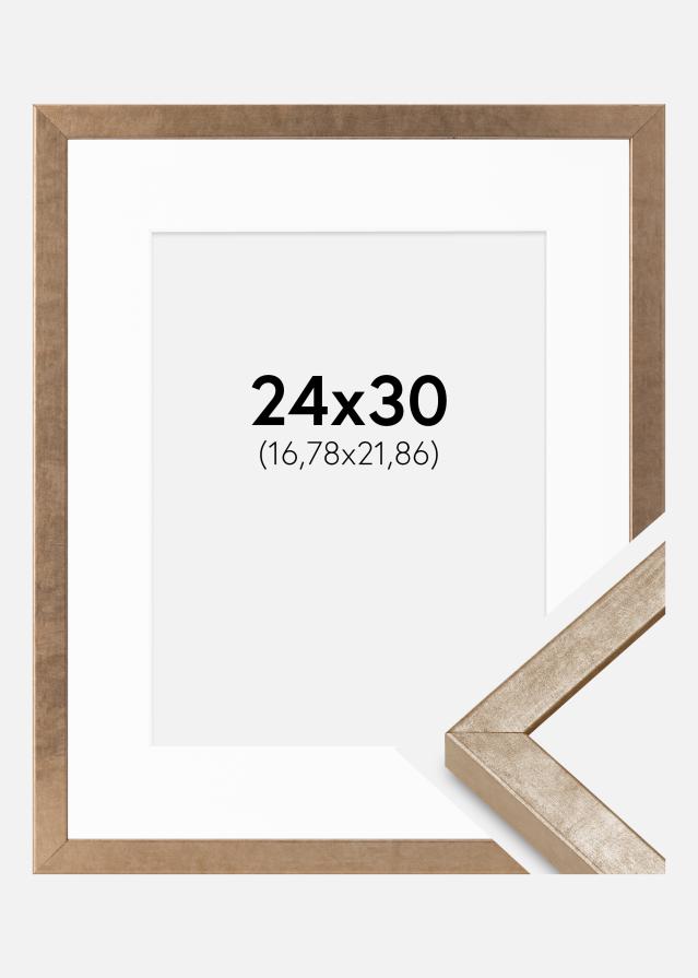 Ramă Ares Alamă 24x30 cm - Paspartuuri Alb 7x9 inches