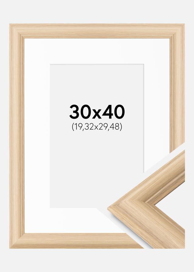 Ramă Västkusten Stejar 30x40 cm - Paspartu Alb 8x12 inches