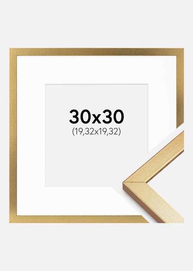 Ramă Minerva Aur 30x30 cm - Paspartuuri Alb 8x8 inches