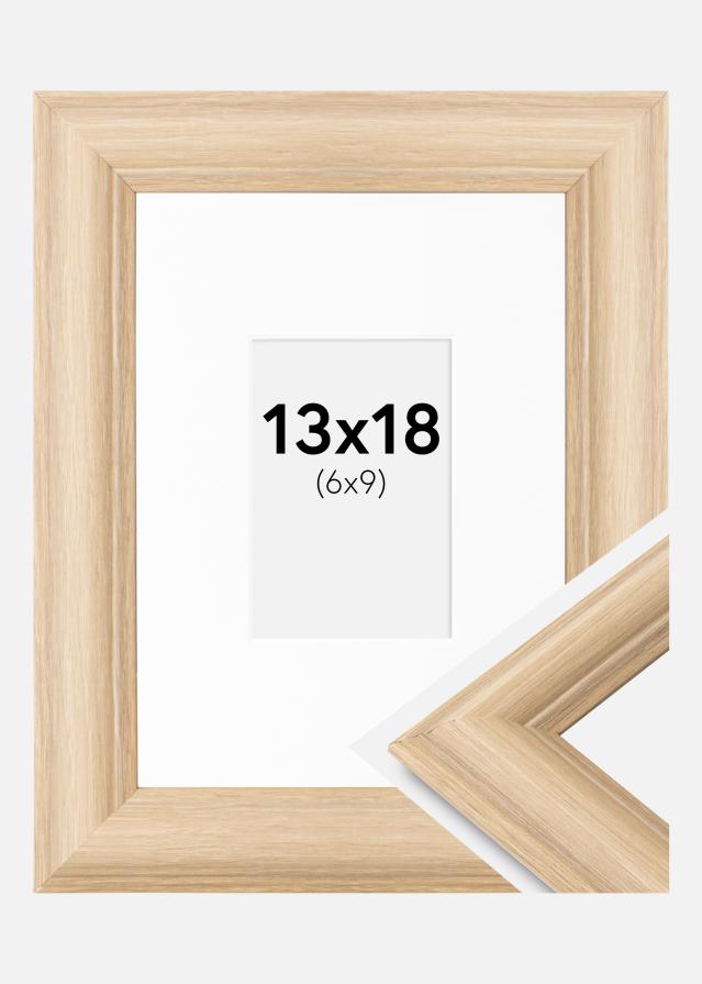 Ramă Västkusten Stejar 13x18 cm - Paspartu Alb 7x10 cm