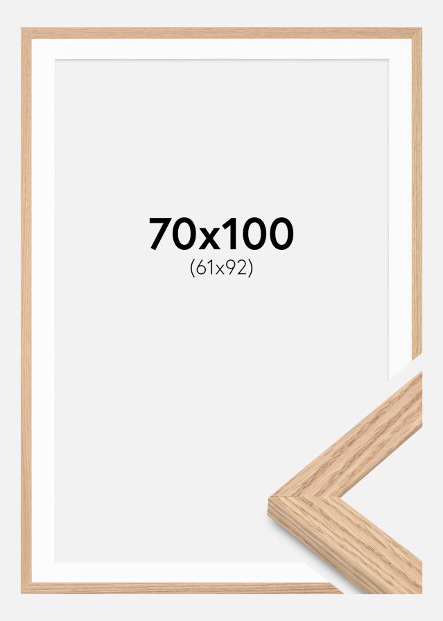 Ramă Tidlös Masiv Stejar 70x100 cm - Passepartout Alb 62x93 cm