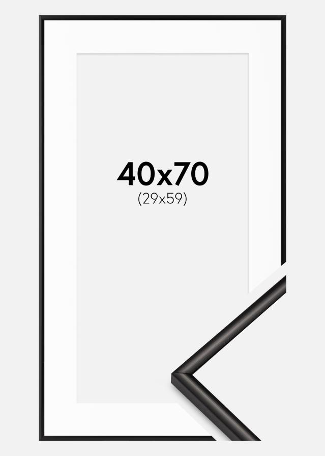 Ramă Scandi Negru Mat 40x70 cm - Paspartuuri Alb 30x60 cm