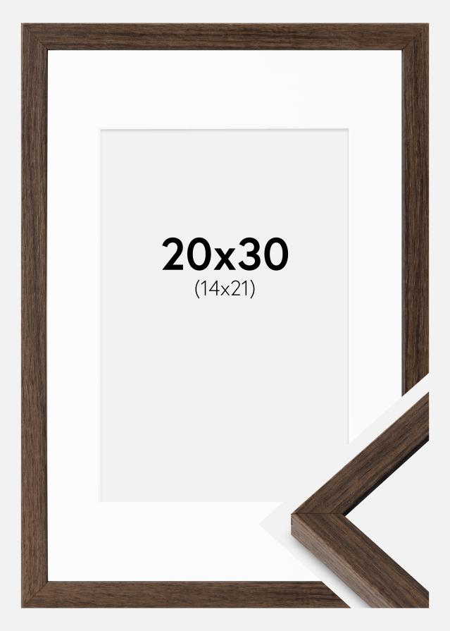 Ramă Ares Nuc 20x30 cm - Paspartuuri Alb 15x22 cm