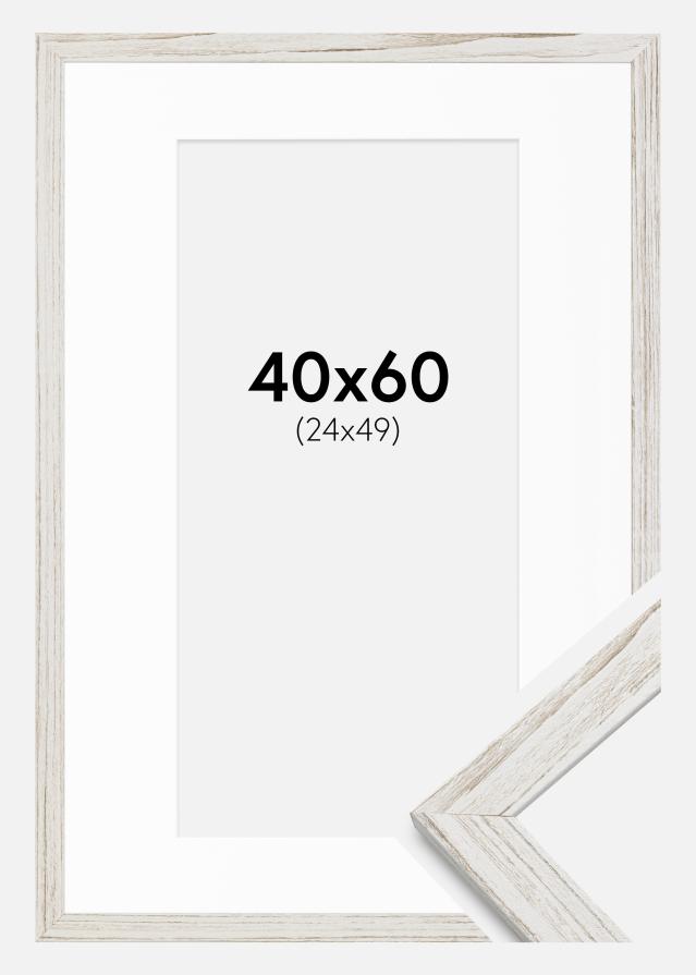 Ramă Stilren Vintage Alb 40x60 cm - Paspartuuri Alb 25x50 cm