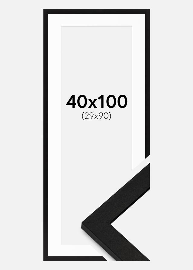 Ramă BGA Classic Negru 40x100 cm - Paspartuuri Alb 30x91 cm