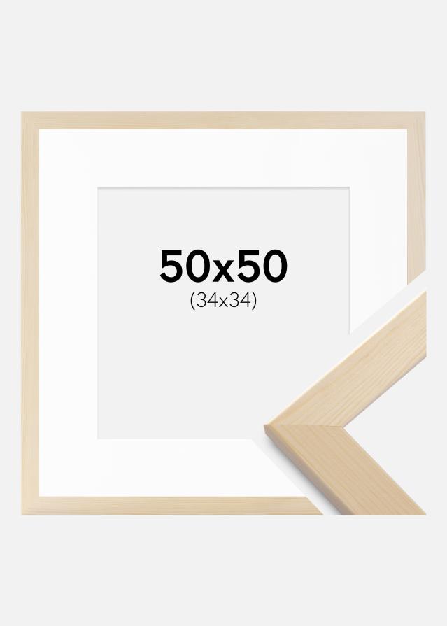 Ramă Trendline Natură 50x50 cm - Paspartuuri Alb 35x35 cm