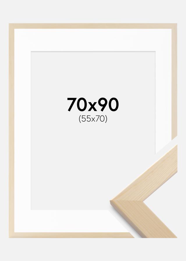 Ramă Trendline Natură 70x90 cm - Paspartuuri Alb 56x71 cm