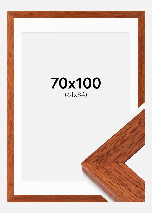 Ramă Juno Cireașă 70x100 cm - Paspartuuri Alb 62x85 cm